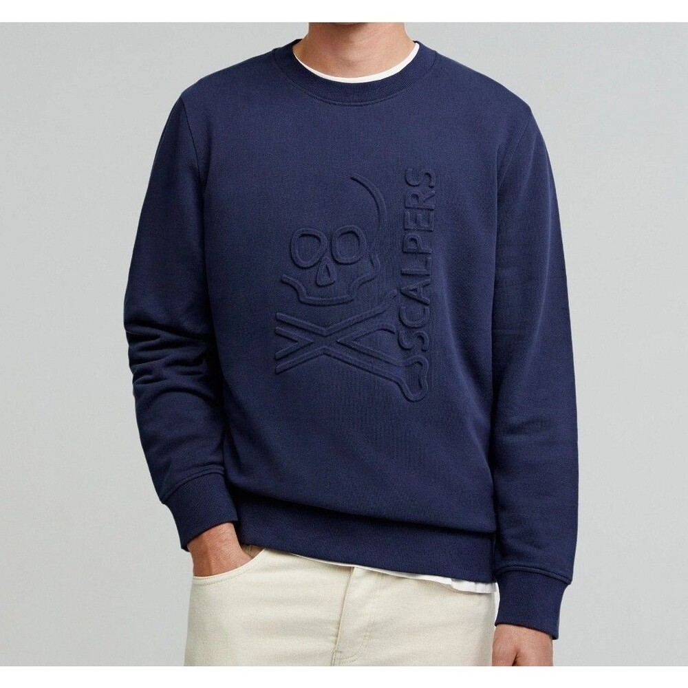 Scalpers Crewneck Sweatshirt Mens Small Navy Spanish Fashion Label Streetwear